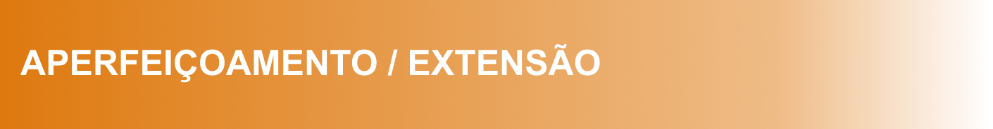 Banner em cor laranja degradê escrito APERFEIÇOAMENTO / EXTENSÃO.